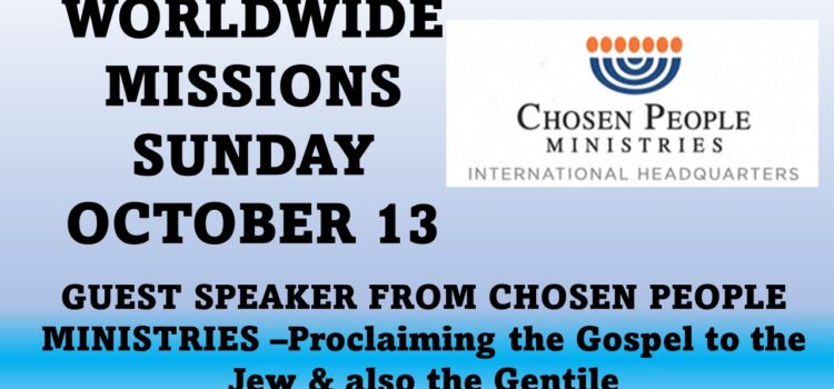 Worldwide Mission Sunday – October 13, 2024